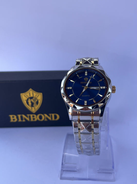 BINBOND Luxury Men's Quartz Watch – Dual Tone