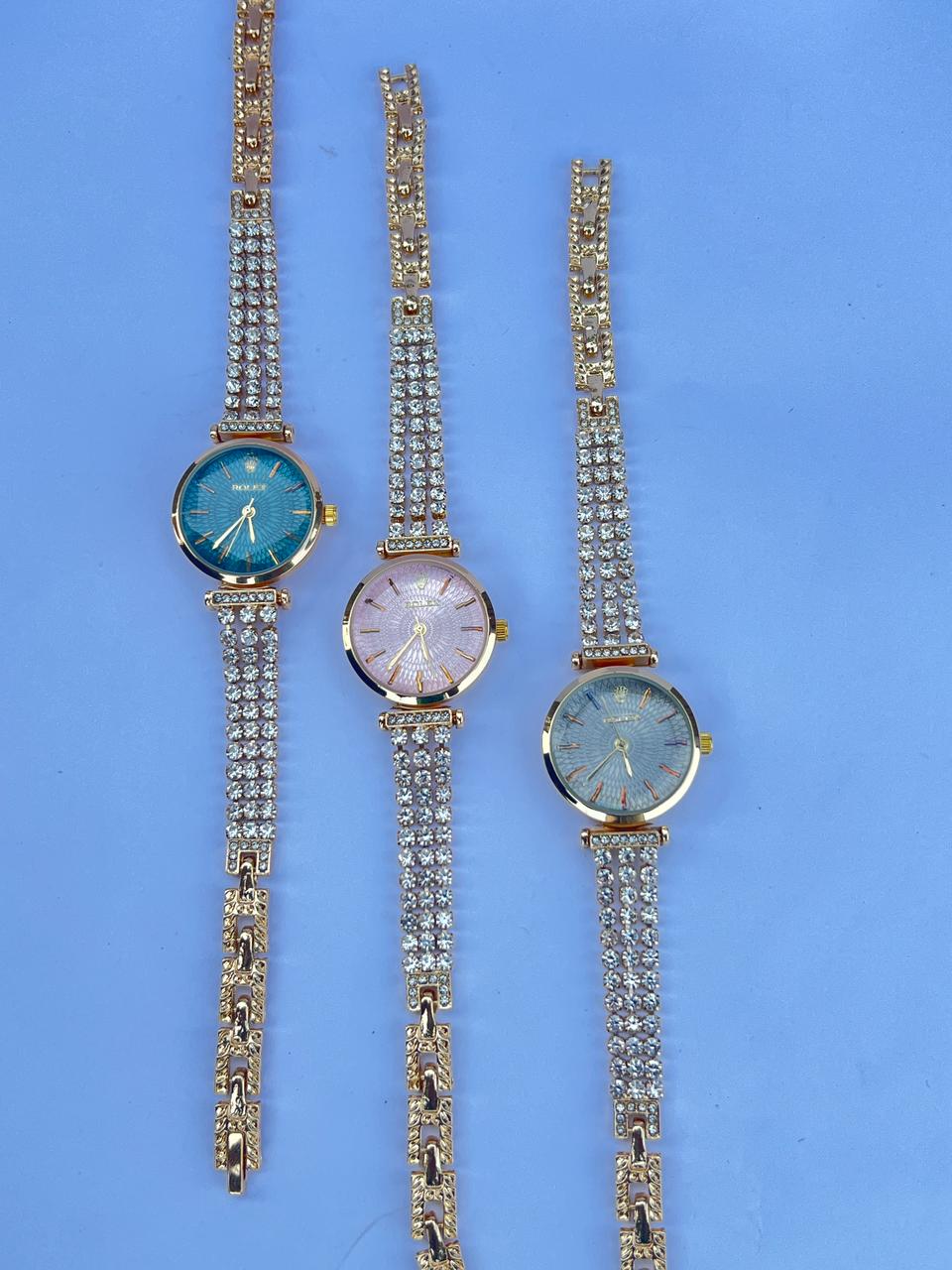 Women's Bling Watch with Crystal Embellished Band - Multiple Colors