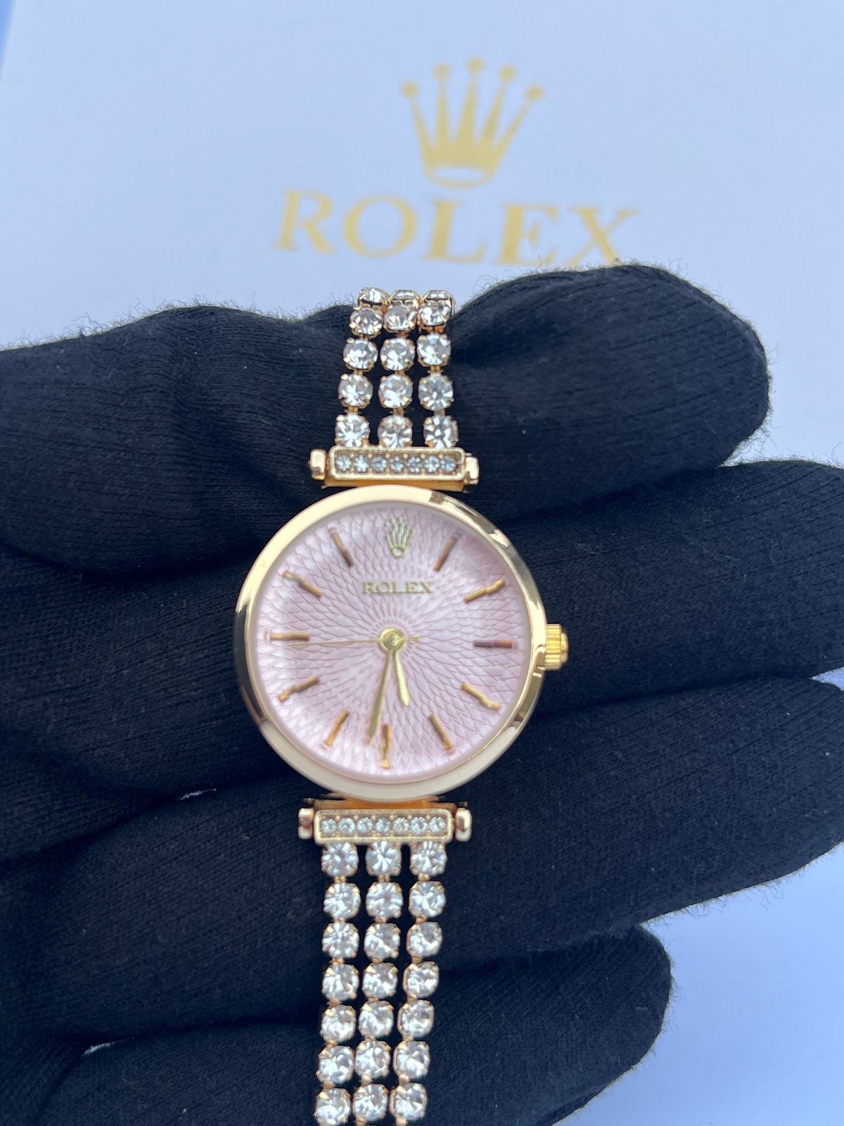 Women's Bling Watch with Crystal Embellished Band - Multiple Colors