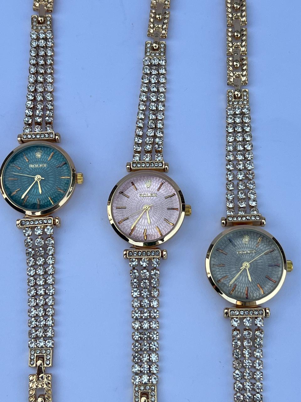 Women's Bling Watch with Crystal Embellished Band - Multiple Colors