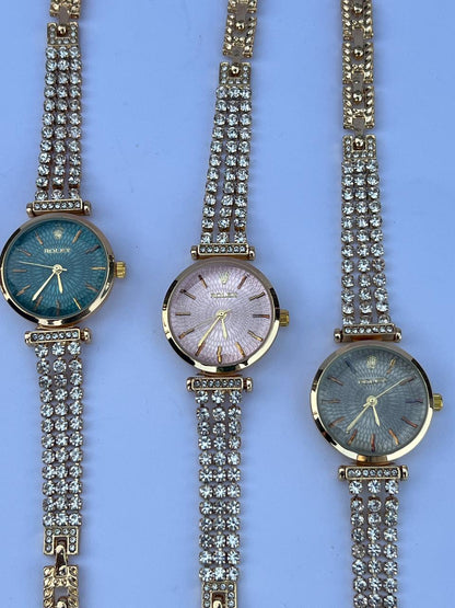 Women's Bling Watch with Crystal Embellished Band - Multiple Colors